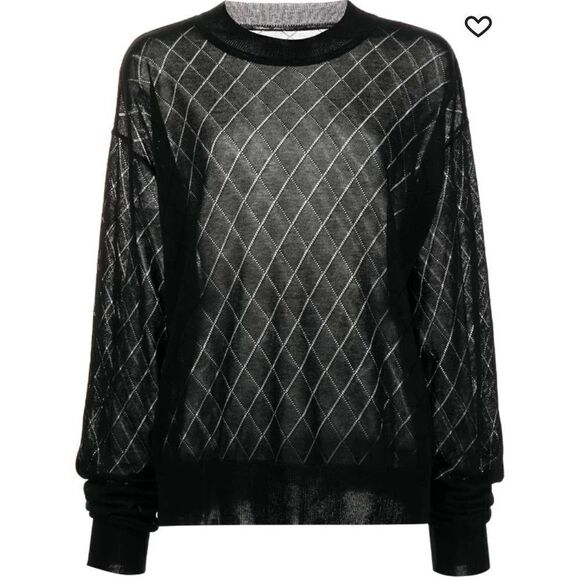 NWT RTA Avalon Open Argyle Sweater Black XS - Picture 1 of 14